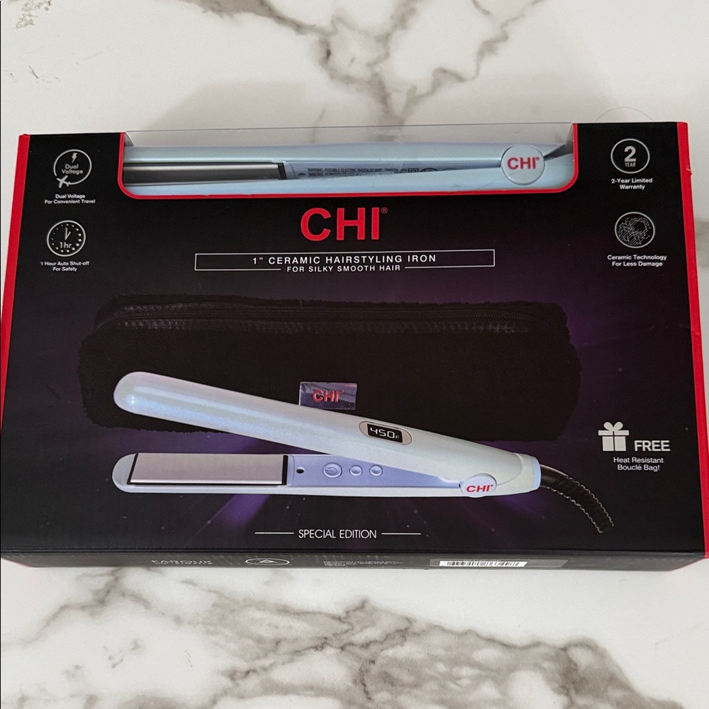 CHI 1" Ceramic Hairstyling Iron. Ceramic technology for silky smooth hair.